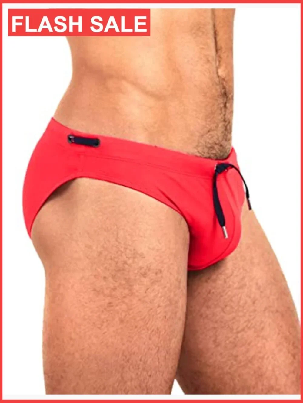 Men's Swim Briefs Drawstring Quick-Dry Mid Rise Form-Fit UPF 20